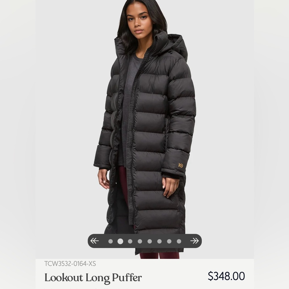 $393 Retail TenTree Black Winter Lookout Long Puffer Cloud Shell Women’s M, Flaw